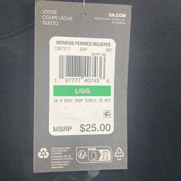 Under Armour cropped black tee size large NWT - Picture 6 of 6